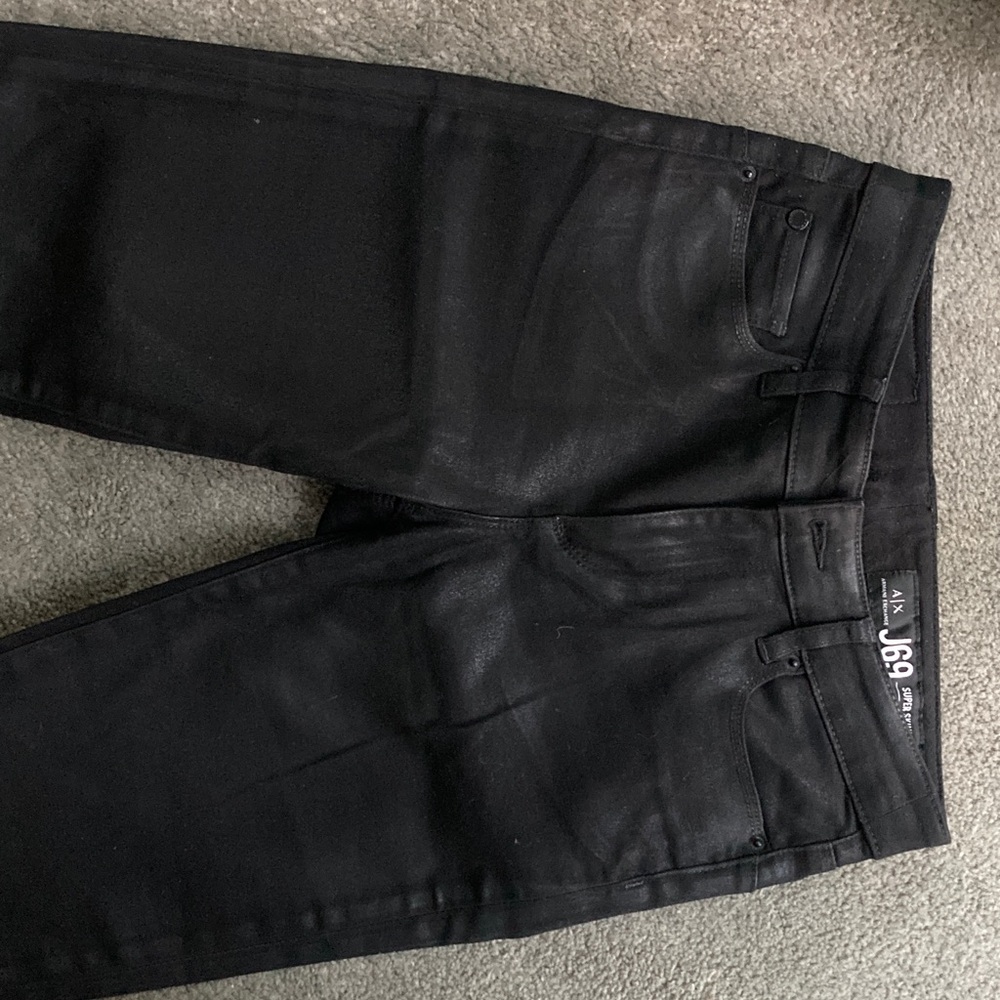 Armani Exchange Jet Black Super Skinny Lift-Up Jeans